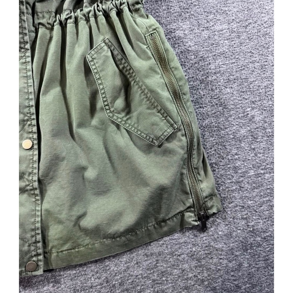 GAP Womens Olive Green Utility Parka Jacket Cinched Waist Tall Small S Tall - Picture 6 of 8